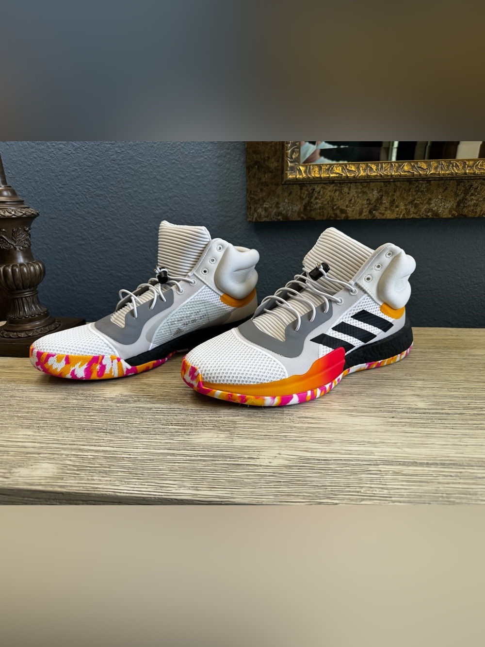 Adidas Marquee Boost Mid Shoes with Multicolor Sole